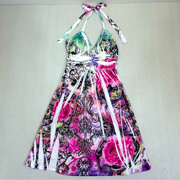 YoYo 5 Floral Halter Dress - Picture 1 of 6